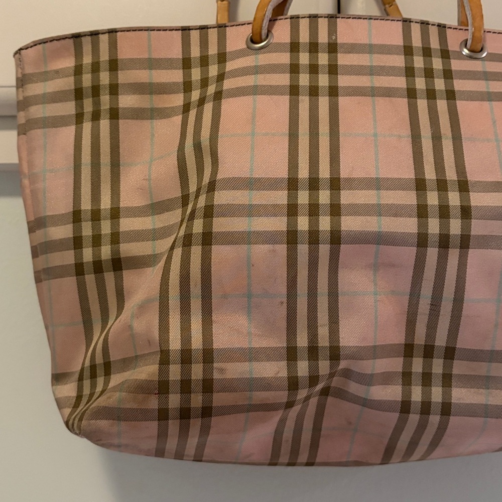 Burberry small Tote Bag Pink Plaid, fair condition - Picture 7 of 9